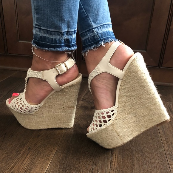 JustFab Shoes - Tan wedges